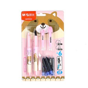 قلم حبر 2 قلم +غيار ازرق كارت M&G