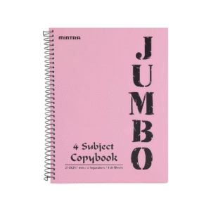 كشكول جامبو بسلك من مينترا 160 ورقة مسطرة بـ 4  فواصل وغلاف بلاستيك مقاس A4